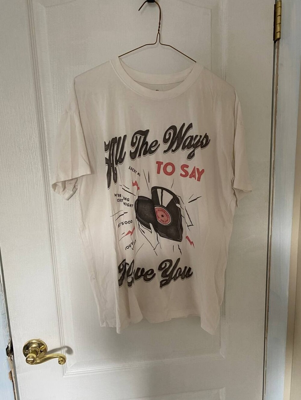 Hollister 100% Cotton White Graphic T Shirt Size Large All The Ways To Say Love